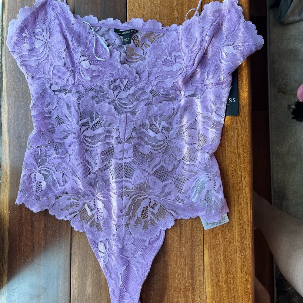Guess Lilac Lace Bodysuit